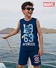 Pine Kids Marvel Single Jersey Knit Sleeveless T-Shirt & Shorts Set with Avengers Graphics - Blue
