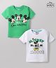 Babyhug Disney Cotton Knit T-Shirts Half Sleeve with Mickey Mouse Graphic Multi Color 18-24 Months Pack of 2