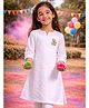 Vastramay Cotton Woven Holi Theme Three Fourth Sleeves Happy Holi Text Printed Kurta - White