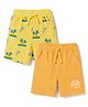 Doodle Poodle 100% Cotton Single Jersey Knit Knee Length Shorts With Tropical Theme Pack of 2 - Orange & Yellow