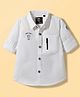 Ruff Twill Woven Full Sleeves Printed Shirt - White