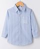 Ruff Oxford Woven Full Sleeves Striped Shirt - Light Blue