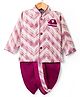 Dapper Dudes Cotton Silk Woven Full Sleeves Embroidered & Polka Dots Printed Kurta & Dhoti Set - Wine