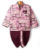 Dapper Dudes Cotton Silk Woven Full Sleeves Ethnic Printed Kurta With Co-Ordinating Dhoti Set - Wine