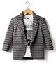 Dapper Dudes Woven Full Sleeves Striped Blazer With Printed Tee - Grey