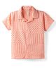 Dapper Dudes Cotton Woven Shirt Half Sleeves Schiffli Peach 4-5 Years