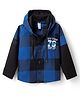 Dapper Dudes Cotton Woven Full Sleeves Checks Hooded Shirt - Blue