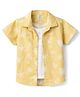 Dapper Dudes Cotton Woven Half Sleeves Resort Collar Palm Tree Printed Shirt Mustard 5-6 Years