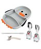 FunBlast Silicone Penguin Shaped Baby Feeding Set Pack of Suction Plate with Spoon, Fork and Sipper (Multicolor)
