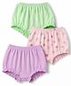 Babyhug 100% Cotton Single Jerssey Knit Antibacterial Bloomers With Polka Dots & Floral Print Pack of 3 - Multicolor