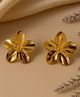 Jewelz Gold-Tone Floral Stud Earrings (  Stainless Steel )