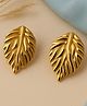 Jewelz Gold-Tone Leaf Stud Earrings (  Stainless Steel )