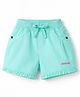 Olio Kids Cotton Knit Above Knee Length Solid Shorts - Sea Green