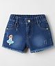 Olio Kids Knit Above Knee Length Denim Shorts with Dancer Patch - Navy Blue