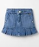 Olio Kids Denim Knit Above Knee Length Washed Skirt - Light Blue