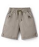 Olio Kids Cotton Knit Above Knee Length Solid Shorts - Grey