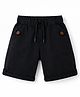 Olio Kids Cotton Knit Above Knee Length Solid Shorts - Black