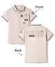 Olio Kids Cotton Knit T-Shirts Half Sleeves Polo Neck Graphic Khaki 7-8 Years