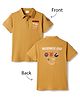 Olio Kids Cotton Knit T-Shirts with Polo Collar and Graphic Print Brown 9-10 Years