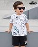 Babyoye Disney Single Jersey Knit Half Sleeves T-Shirt & Shorts Set With Mickey Mouse & Friends Graphics - Multicolor