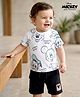 Babyoye Disney Single Jersey Knit Half Sleeves T-Shirt & Shorts Set With Mickey Mouse & Friends Graphics - Multicolor
