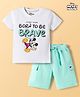 Babyoye Disney Single Jersey Knit Half Sleeve T-Shirt & Shorts Set With Mickey Mouse Graphics - Multicolor