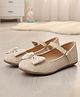 boyz n galz Stone Embellished Bow Applique Detailed Velcro Closure Ballerinas - Cream