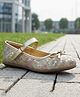 boyz n galz Glittered Bow Applique Detailed & Designed  Velcro Closure Mary Jane Ballerinas - Gold