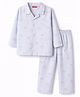 Babyhug Cotton Knit Full Sleeves Co-Ord Shirt & Pyjama Printed Night-Suit - Light Blue