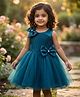 TOONYPORT Net Woven Sleeveless Bow Applique Detailed Dress - Blue