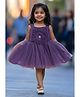 TOONYPORT Net Woven Sleeveless Floral Applique Detailed Ruffled Dress - Violet