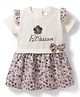 WOW Cotton Knit One Piece Dresses / Frocks Half Sleeves White 6-12 Months