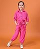 NUTTY BUTTY Knitted Knit Three Fourth Sleeves Textured Top & Pant Set - Rani Pink