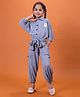 NUTTY BUTTY Knitted Three Fourth Sleeves Textured Coordinating Top & Pant Set - Lavender
