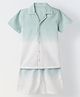 Spunkies Linen Woven Half Sleeves Tie & Dye Shirts & Shorts Set - Green