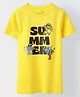 Spunkies Cotton Knit Half Sleeves Summer Text Printed Tee - Yellow