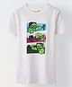 Spunkies Cotton Knit Minecraft Featuring Half Sleeves Zombies Printed Tee - White