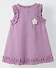 Spunkies Cotton Woven Sleeveless Floral Applique Detailed Dress - Purple
