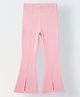 Spunkies Lycra Knit Solid Ribbed Leggings - Pink