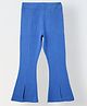 Spunkies Lycra Knit Solid Ribbed Leggings - Blue