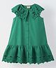 Spunkies Cotton Knit Cap Sleeves Schiffli Embroidered Dress - Green