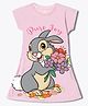 Wear Your Mind Knit Disney Bambi Featuring Half Sleeves  Thumper Printed Dress - Pink