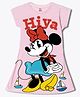 Wear Your Mind Knit Disney Mickey & Friends Featuring Cap Sleeves Minnie Mouse Printed Dress - Pink