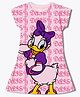 Wear Your Mind Knit Disney Mickey & Friends Featuring Half Sleeves Daisy Duck Printed Dress - Pink