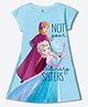 Wear Your Mind Disney Frozen Featuring Cap Sleeves Anna & Elsa Printed Dress - Sky Blue