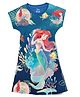 Wear Your Mind Cotton Knit Disney Princess Featuring Half Sleeves Cinderella Printed Dress - Royal Blue