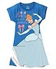 Wear Your Mind Cotton Knit Disney Princess Featuring Half Sleeves Cinderella Printed Dress - Royal Blue