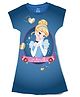 Wear Your Mind Cotton Knit Disney Princess Featuring Half Sleeves Cindrella Printed Dress - Royal Blue