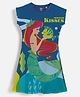 Wear Your Mind Disney Princess Featuring Cap Sleeves Ariel Printed Dress - Royal Blue