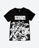 Wear Your Mind Knit Marvel Avengers Featuring Half Sleeves Characters Printed Tee - Black